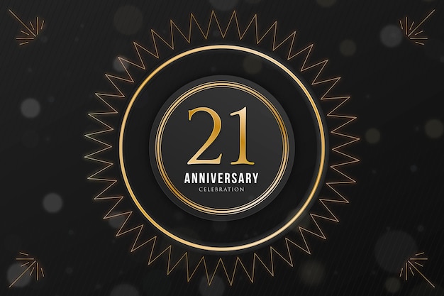 21 anniversary background with golden elements