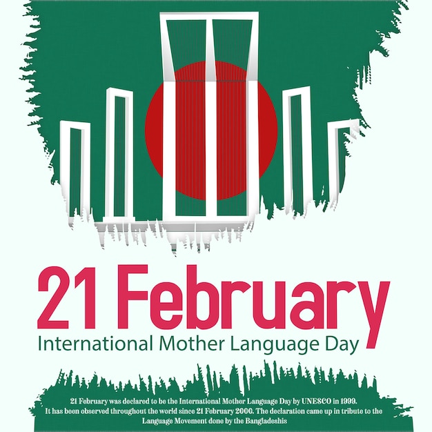 21 februari Internationale moedertaaldag in Bangladesh social media post banner