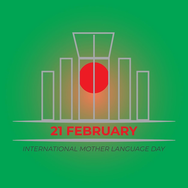 21 february international mother language day social media post design in red and green background