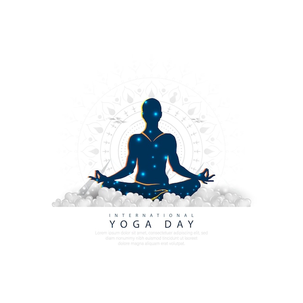 Vector 21 june- international yoga day, woman in yoga body posture. vector