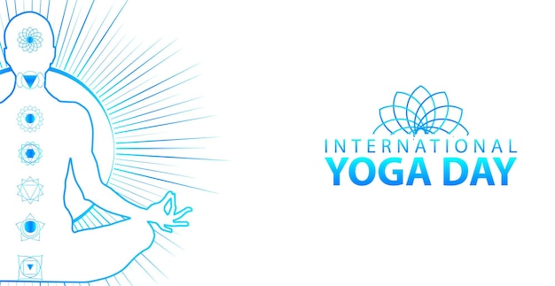 21 juni - internationale yogadag, vrouw in yoga lichaamshouding. Vector