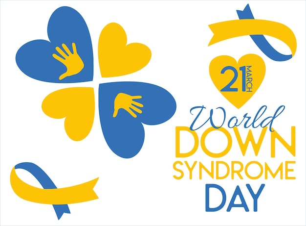 Vector 21 maart wereld downsyndroom dag vector