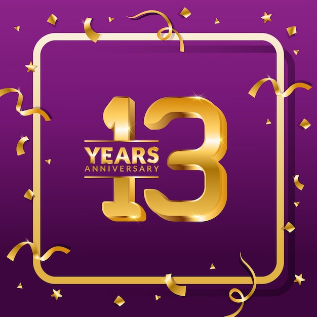 21 years anniversary vector banner template.birthday celebration banner with Golden numbers and conf