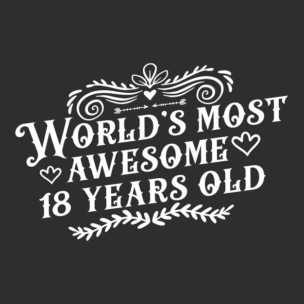 Vector 21 years birthday typography design worlds most awesome 21 years old