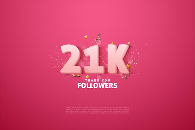 Vettore 21k follower su sfondo rosa