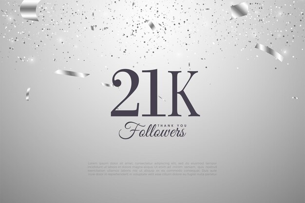 Vector 21k followers with a sprinkling of black and white papercuts