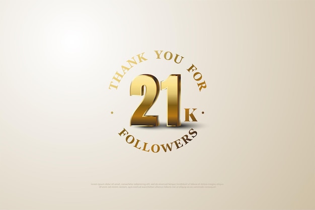 21k followers with standing figure illustration.