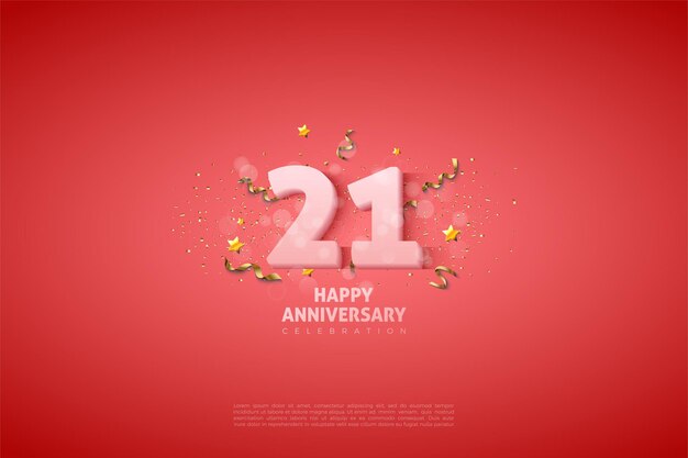 21st Anniversary background with soft white number illustration.