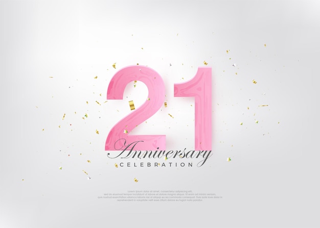 21st anniversary celebration with beautiful pink numbers and very charming