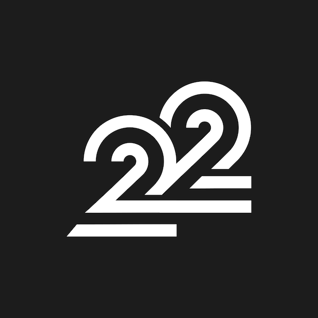 22 letter monogram logo icon design