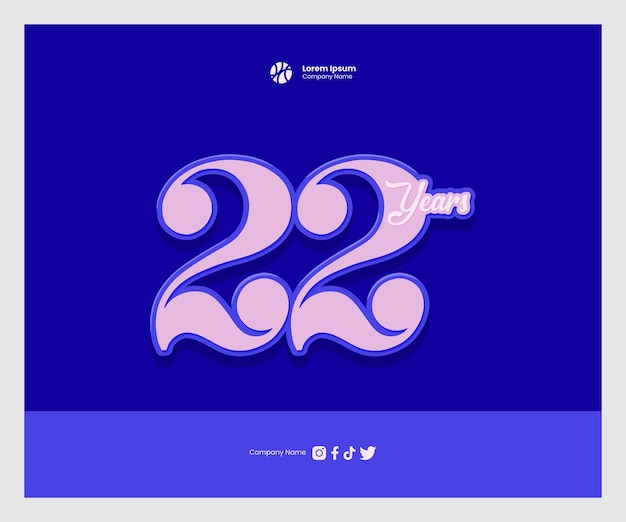 Vector 22 year number vector design