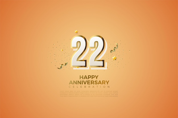 22e verjaardag met gouden lintboogdecoratie.