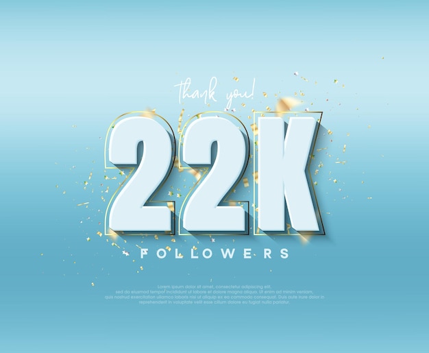 22k followers celebration with modern luxury figures