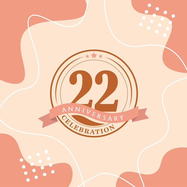Вектор 22-я годовщина празднования векторный дизайн коричневый цвет фона коричневый позже абстрактный дизайн