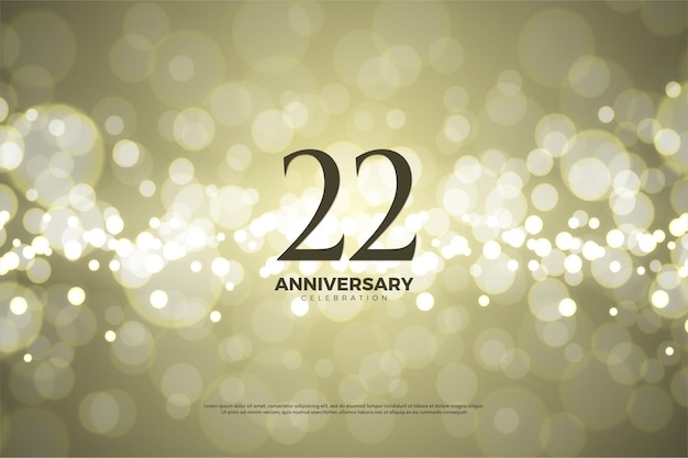 Vector 22nd anniversary on gold foil