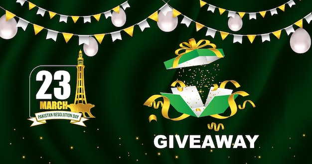 Vector 23 maart pakistan resolutie dag giveaway facebook post