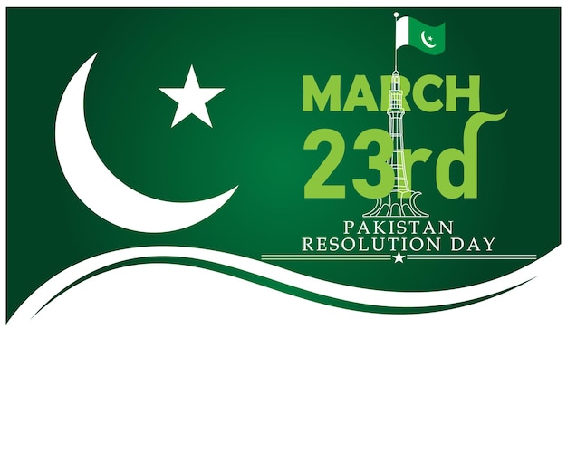 23 march Pakistan Resolution Day Celebration Design Art