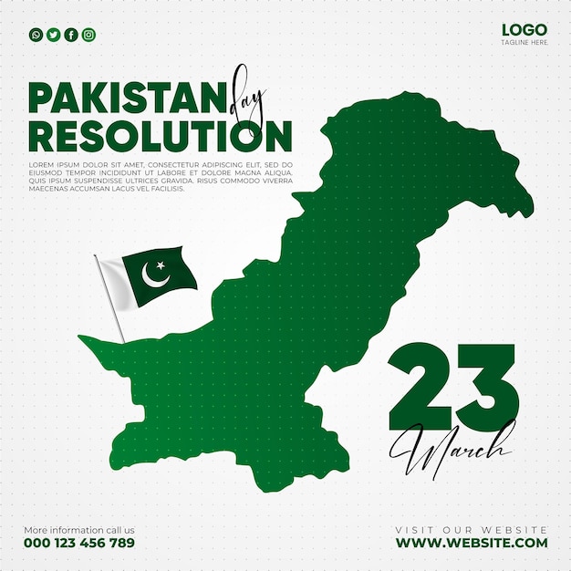 Vector 23 march pakistan resolution day