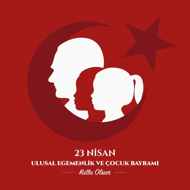 Vector 23 nisan cocuk bayrami ataturk ve cocuklar illustration