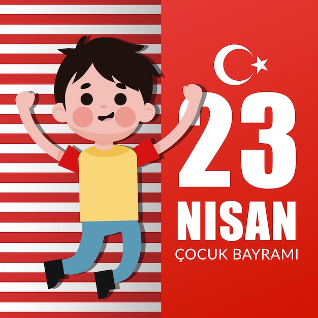 Vector 23 nisan cocuk bayrami