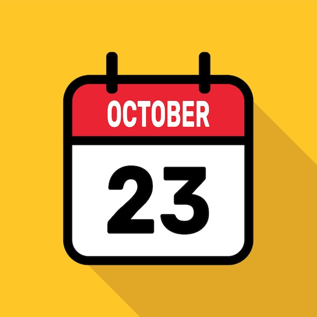 23 oktober Kalender Vector illustratie achtergrondontwerp