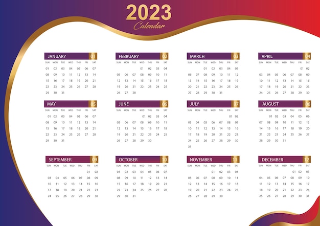 Modello di calendario 2323