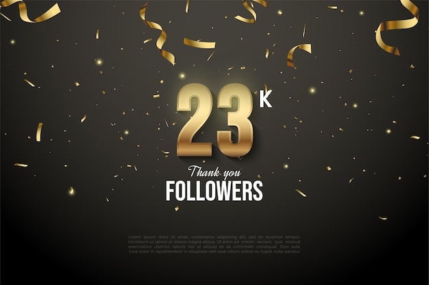 23k followers with gold numbers