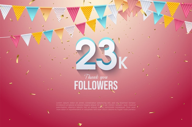 23k follower con numeri tridimensionali moderni