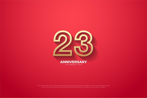 23rd Anniversary with embossed 3d numbers illustration