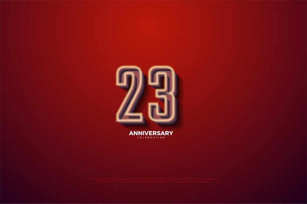 23rd Anniversary with unique number illustration