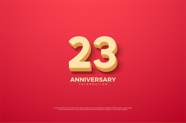 23rd Anniversary with unique number illustration