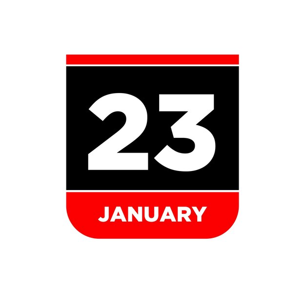 23rd january vector calendar page 23 jan icon