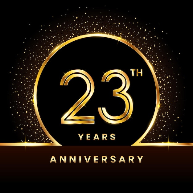 더블 라인 개념 벡터 일러스트와 함께 23주년 로고 기념일 로고 디자인