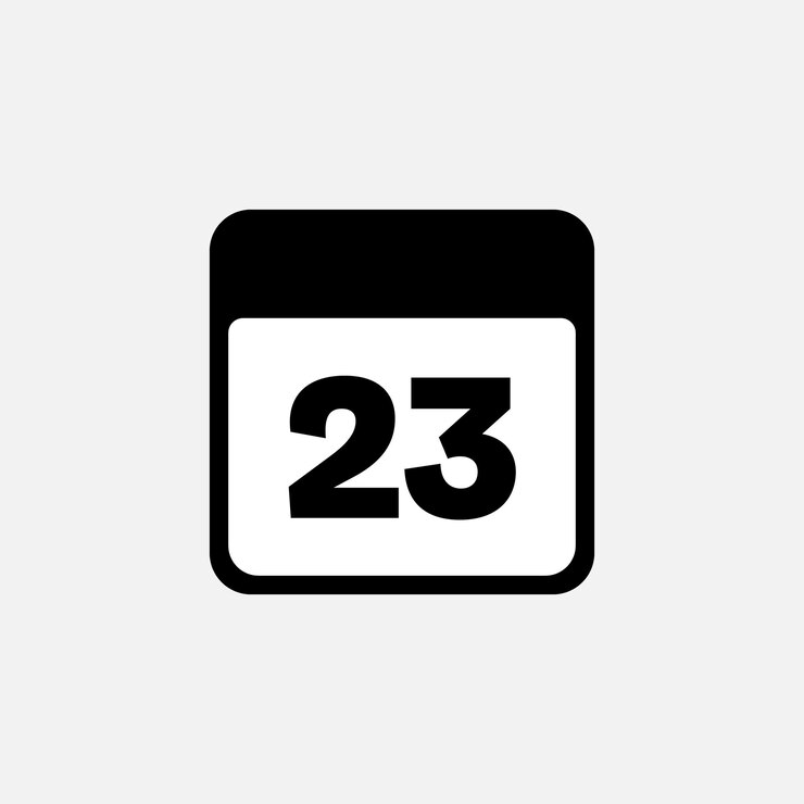 Vector 23th day of the month minimalist calendar vector icon