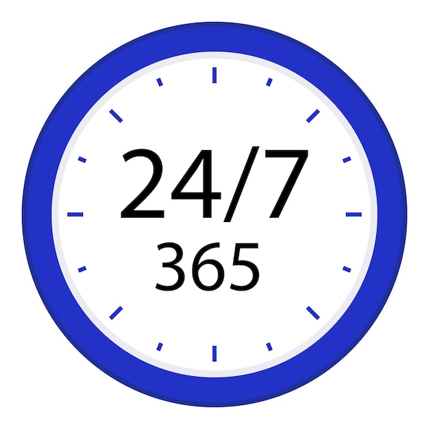 Vector 24 7 365 clock