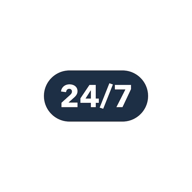 24 7 Sign Vector Template