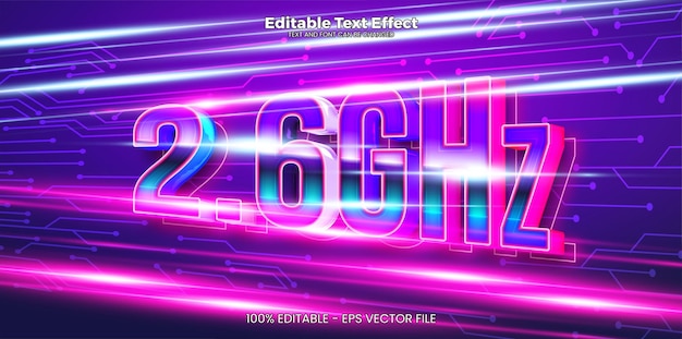 24 GHz editable text effect in modern trend style