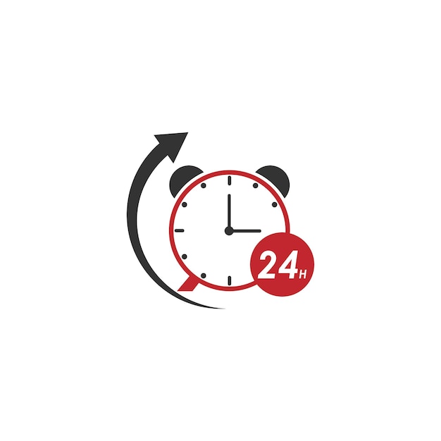 Vector 24 hour icon logo vector illustration design