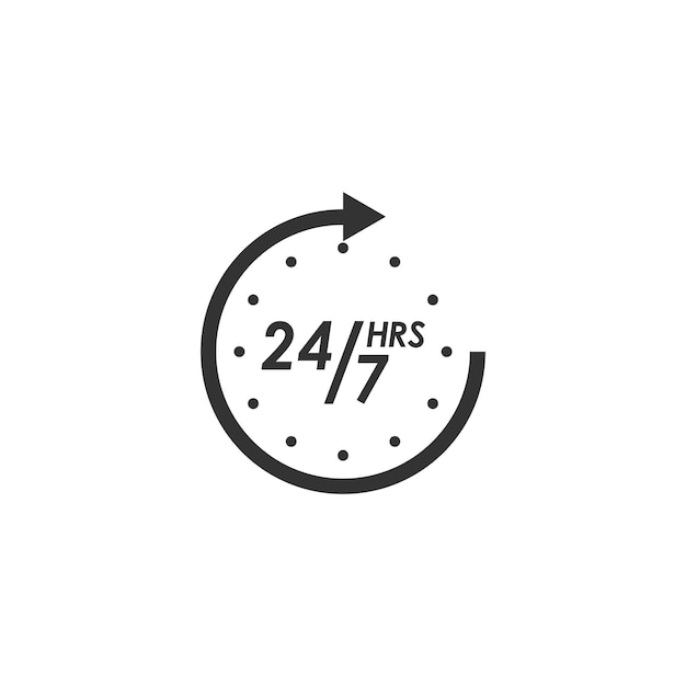 24 Hour icon logo vector illustration design