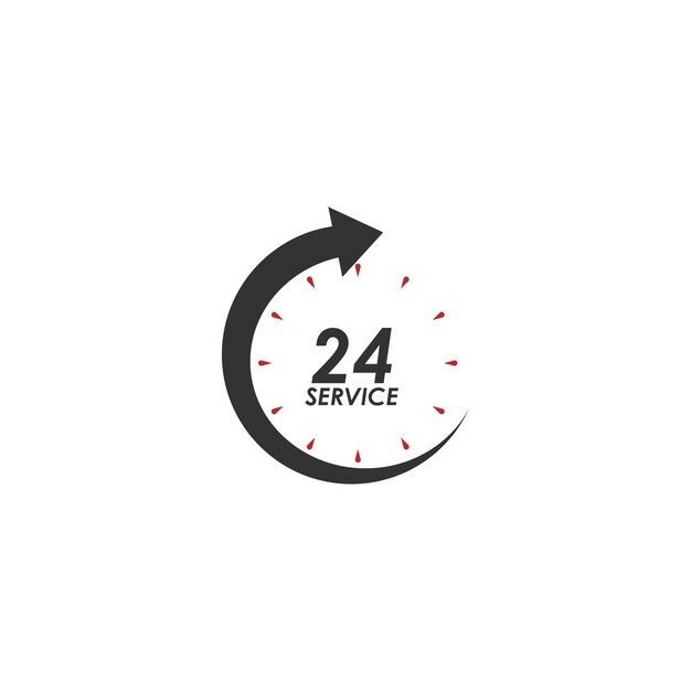 Vector 24 hour icon logo vector illustration design