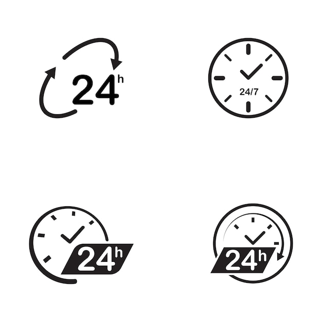 Вектор 24-часовой дизайн векторной иллюстрации значков