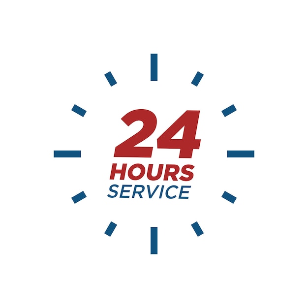 24 hour open service background for communication vector