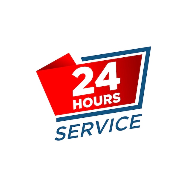 24 hour open service background for communication vector