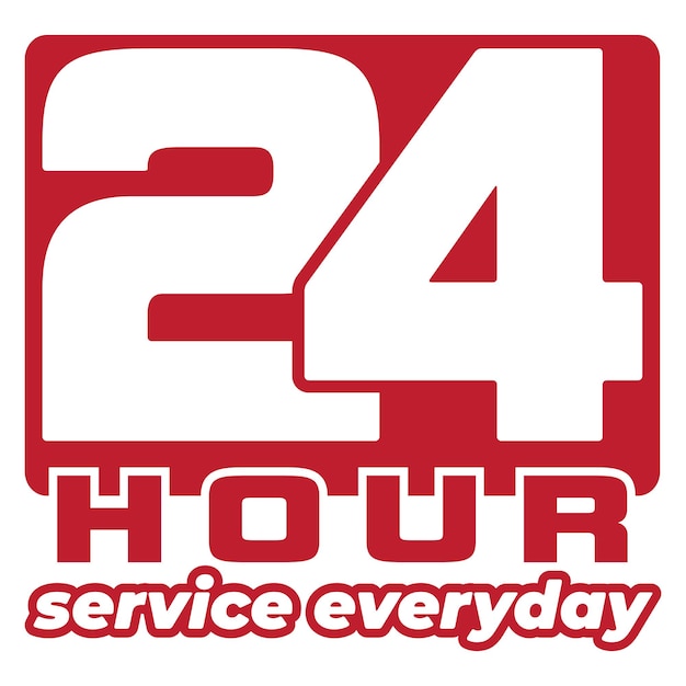 24 hour service everyday label design