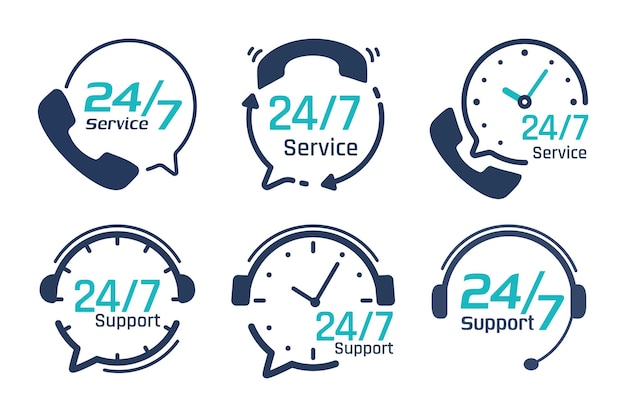 Vector 24 hour service iconspeech bubbles phone support consulting customer problems