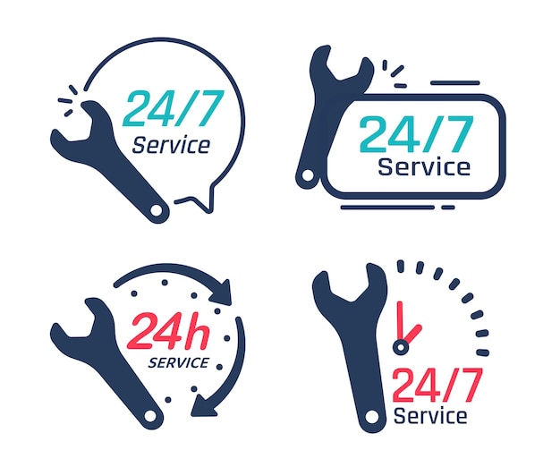 24 hour service iconSpeech bubbles Phone support consulting customer problems