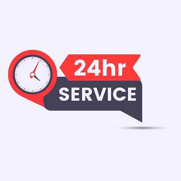 24시간 서비스 스티커 디자인