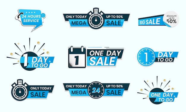 24 hour services or one day to go or only today sale in sticker shape