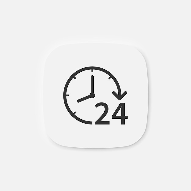 24 hours clock icon Work time symbol Delivery signs Service symbols Support business icons Shop open Vector isolated sign