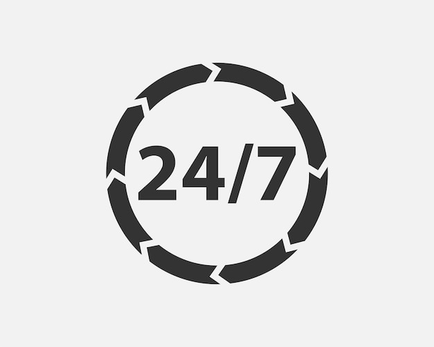 24 Hours a day service icon symbol vector